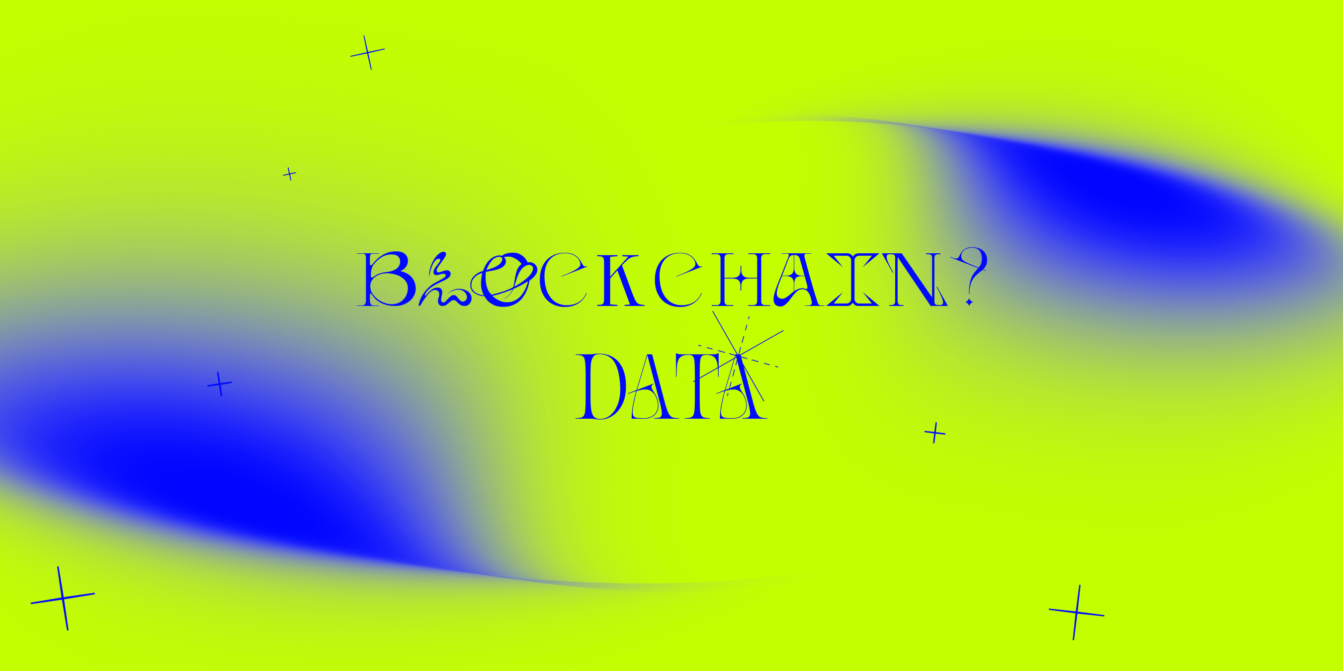 Graphic with the caption "Blockchain Data" in blue on a green background